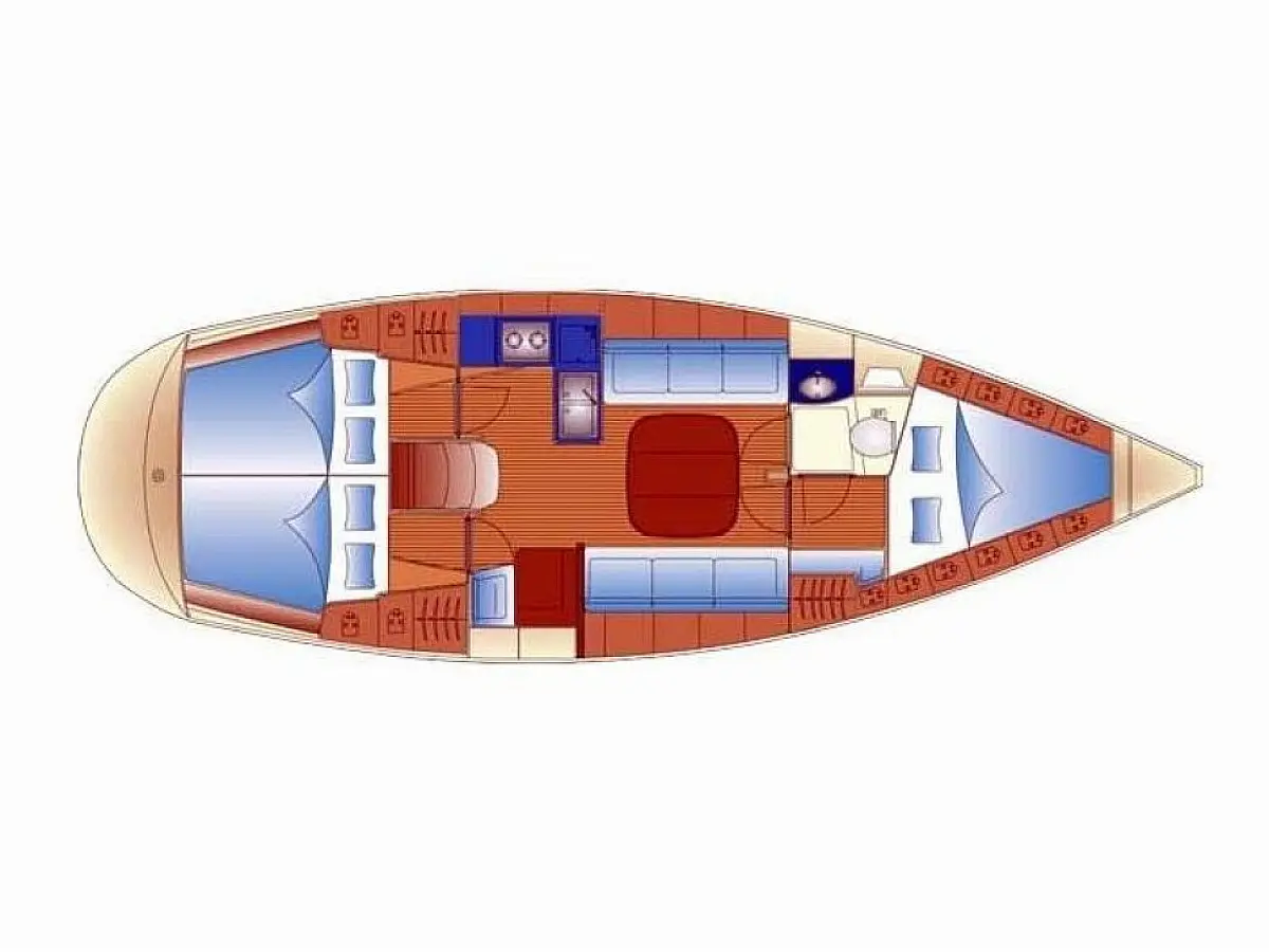 Bavaria 36 Cruiser (2000) in Norway deck plan