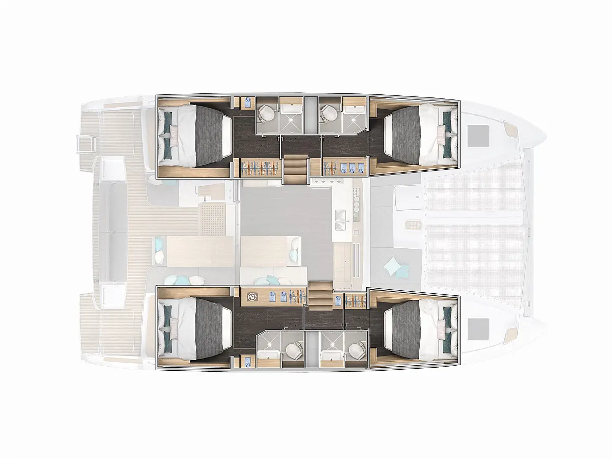 Lagoon 43 (2025) in Sporades deck plan