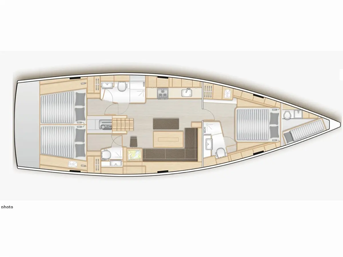 Hanse 508 (2024) in Split and Trogir deck plan