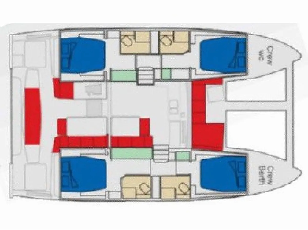 Lagoon 43 (2025) in Amalfi Coast deck plan