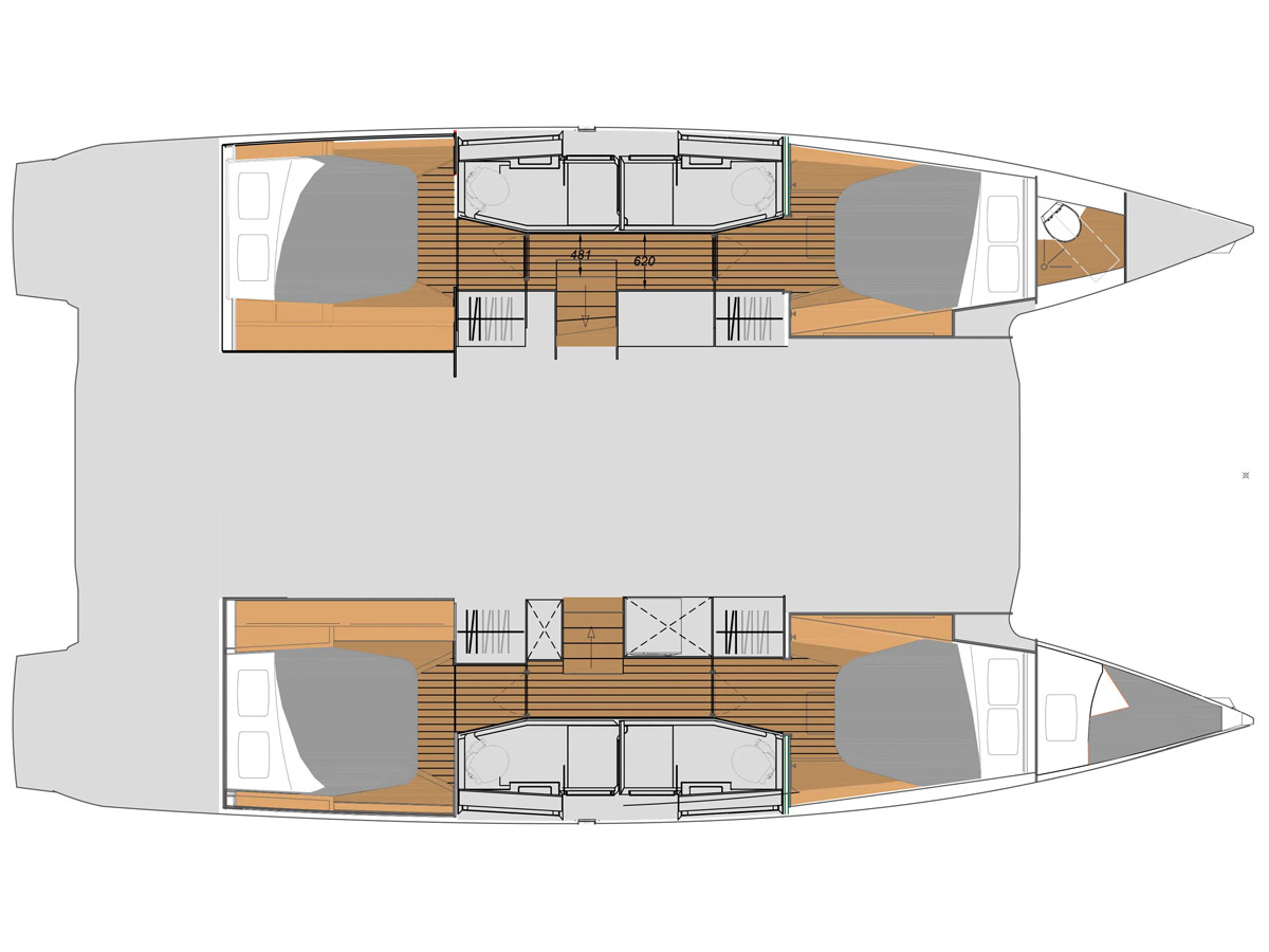 Elba 45 (2025) in Amalfi Coast deck plan