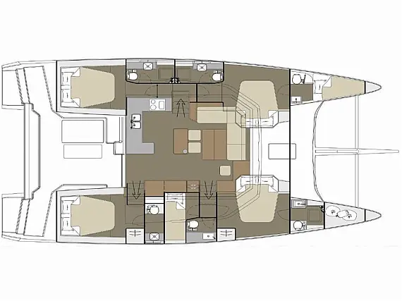 Dufour 48 Catamaran - Layout image
