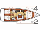 Oceanis 45 (4 cabins) - Layout image