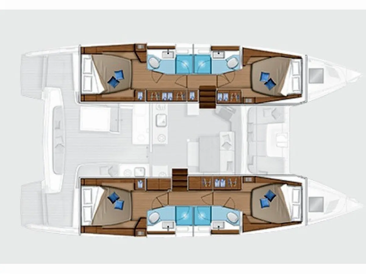 Lagoon 46 (2025) in Sardinia deck plan