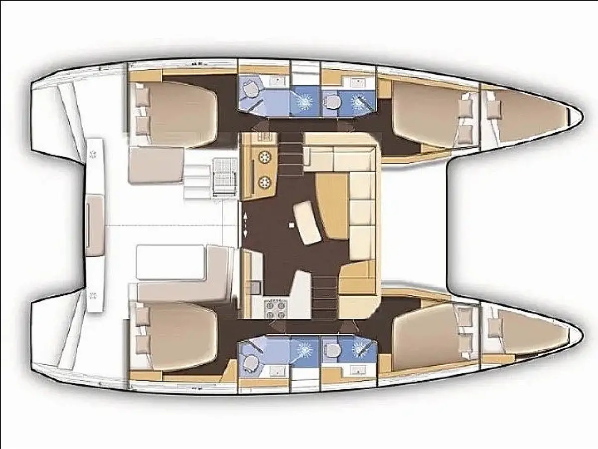 Lagoon 42 (2020) in Sporades deck plan