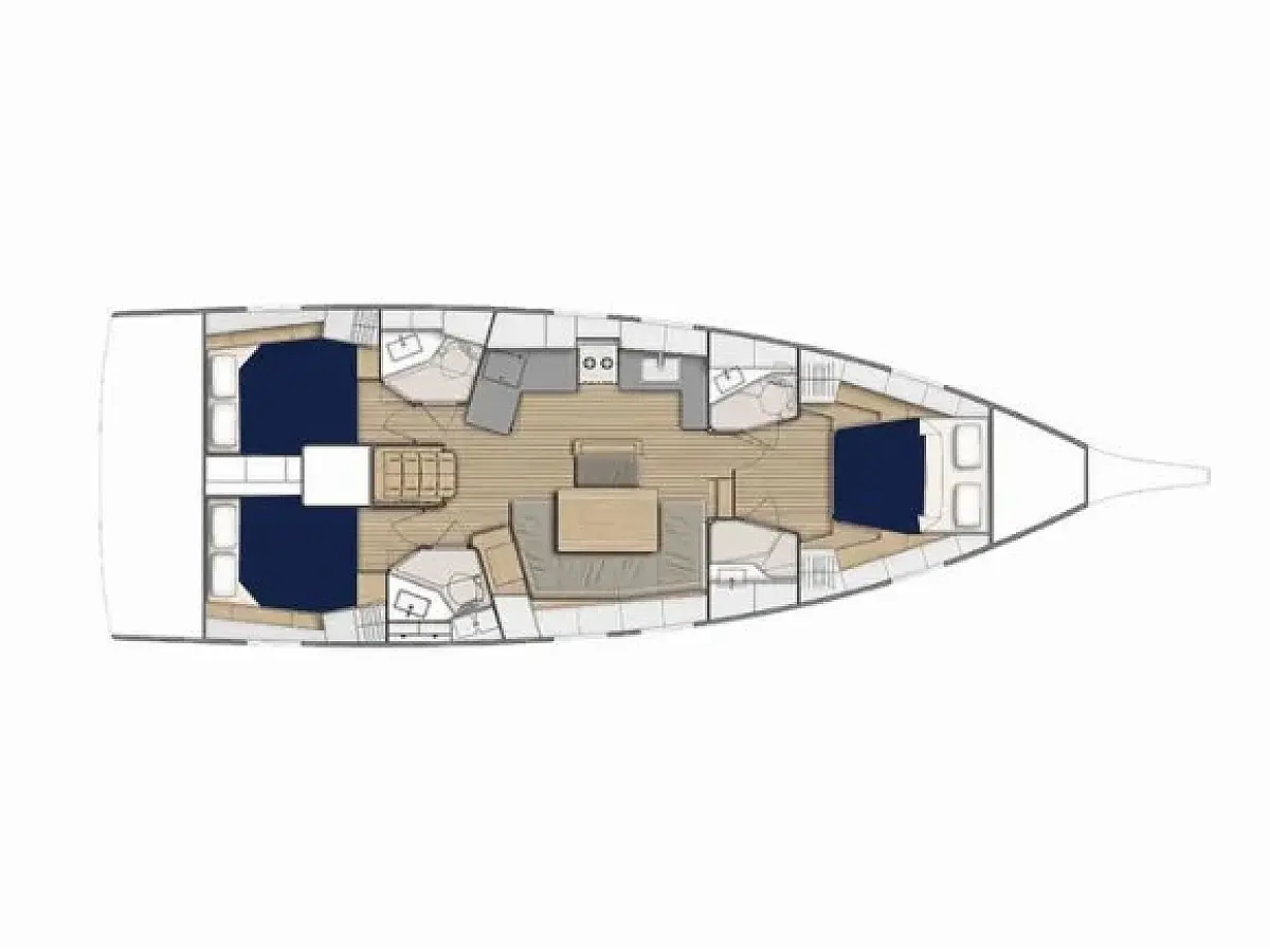 Oceanis 46.1 (2024) in BVI deck plan