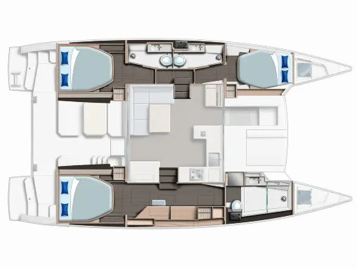 Leopard 42 (2025) in French Polynesia deck plan