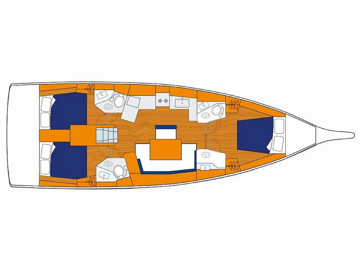 Oceanis 461 (2024) in BVI deck plan