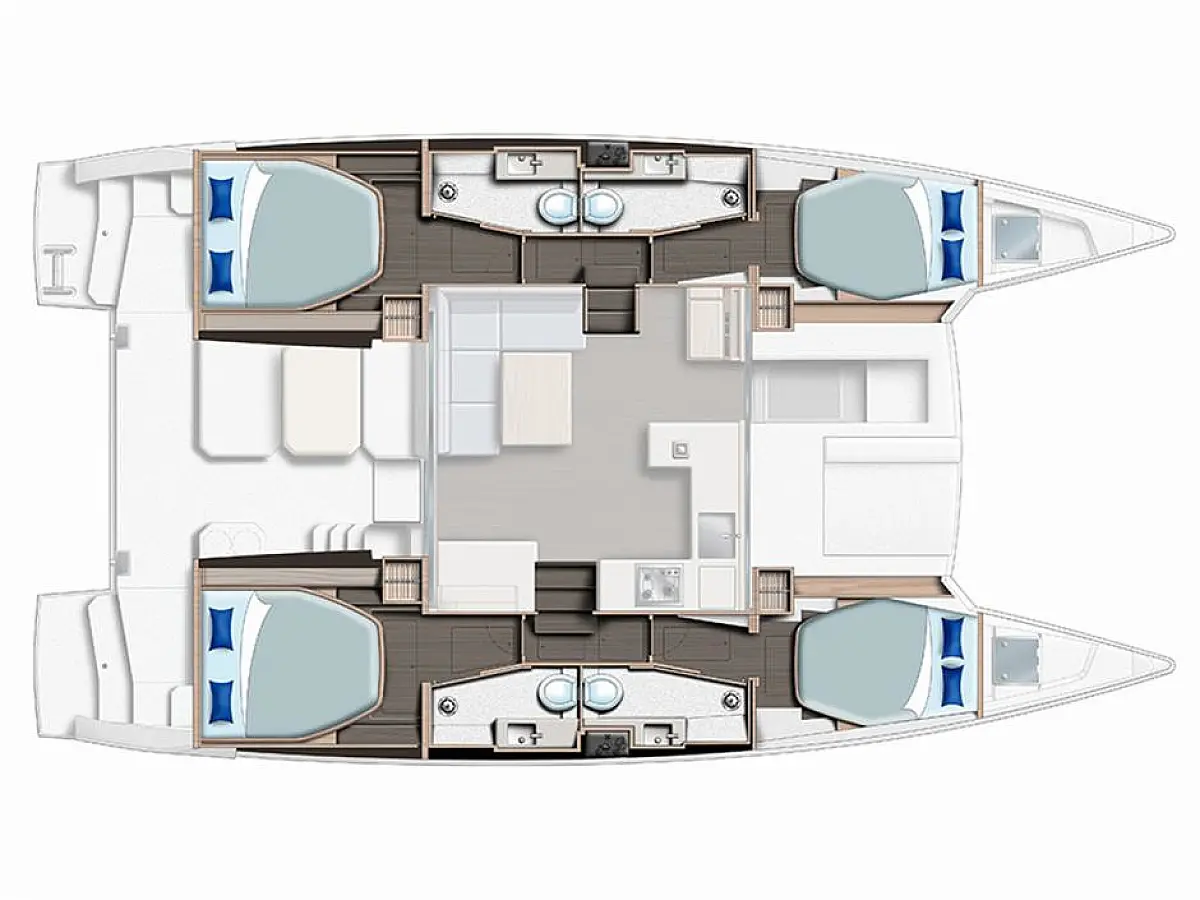 Sunsail 424 (2024) in BVI deck plan
