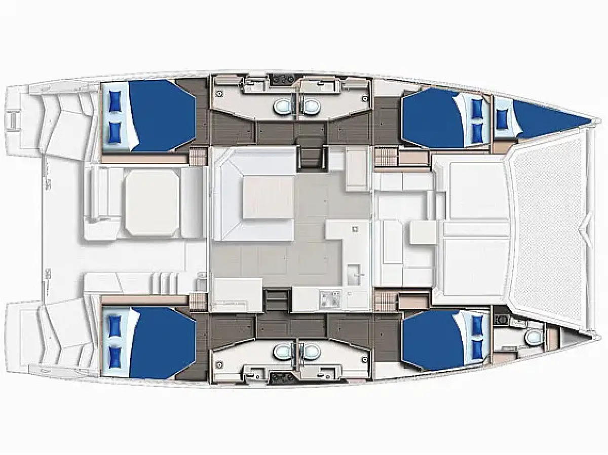 Leopard 45 (2024) in Belize deck plan