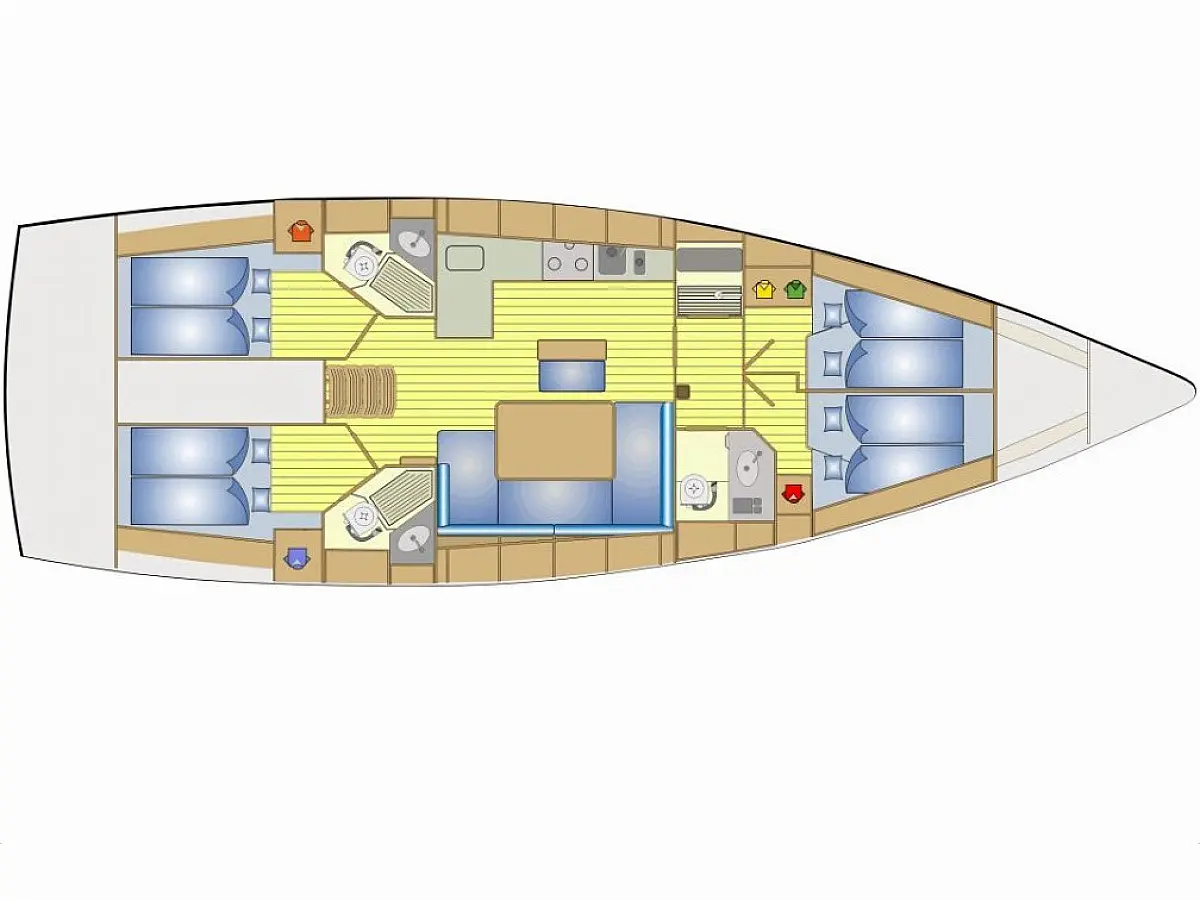 Bavaria 46 Cruiser (2014) in Portugal deck plan