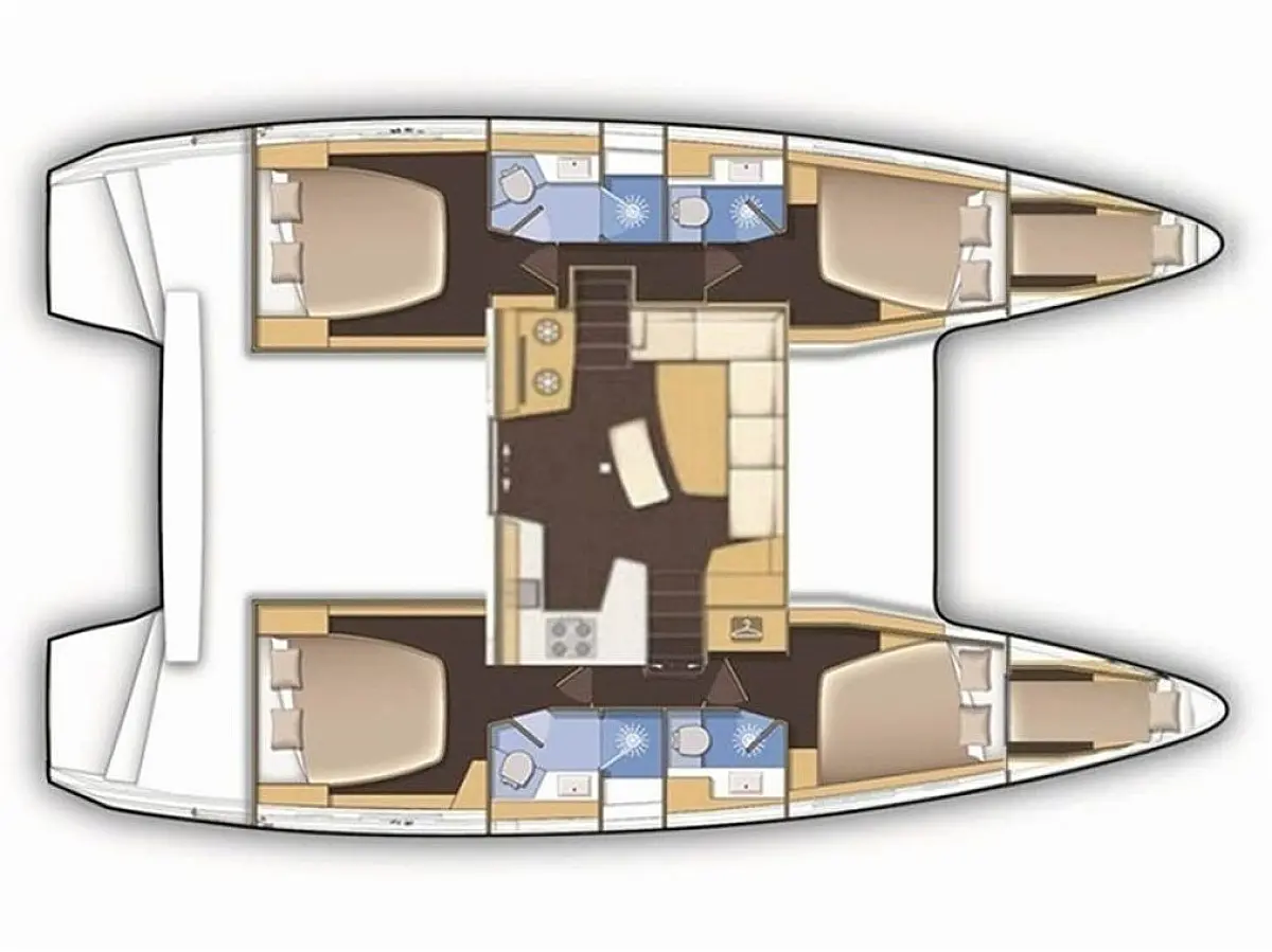 Lagoon 46 (2022) in Montenegro deck plan