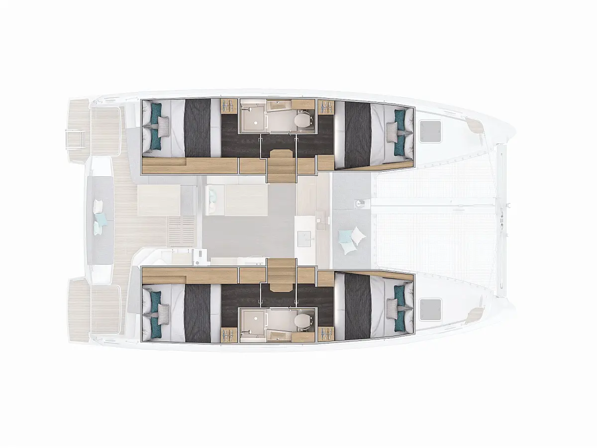 Lagoon 38 (2026) in Sicily deck plan