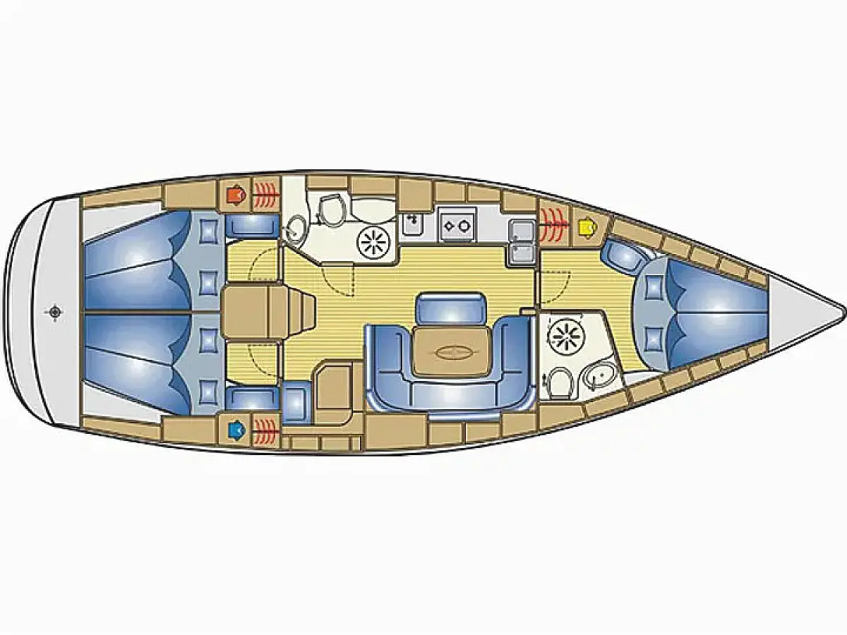 Bavaria 39 Cruiser (2005) in Norway deck plan