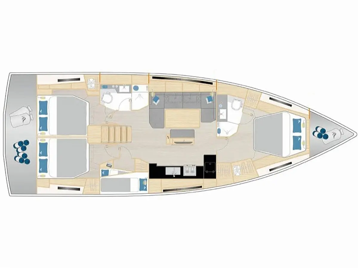 Hanse 460 (2025) in Croatia deck plan