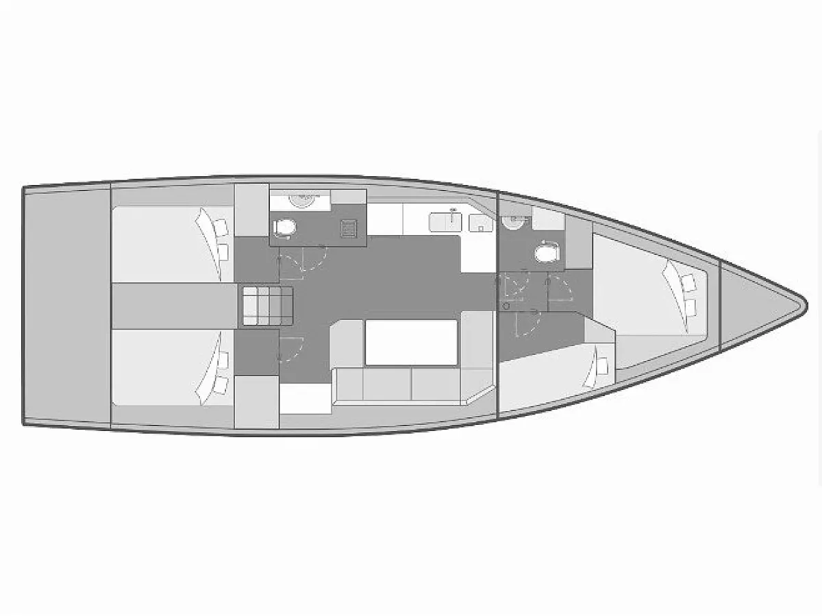 Elan Impression 45 (2024) in Split and Trogir deck plan