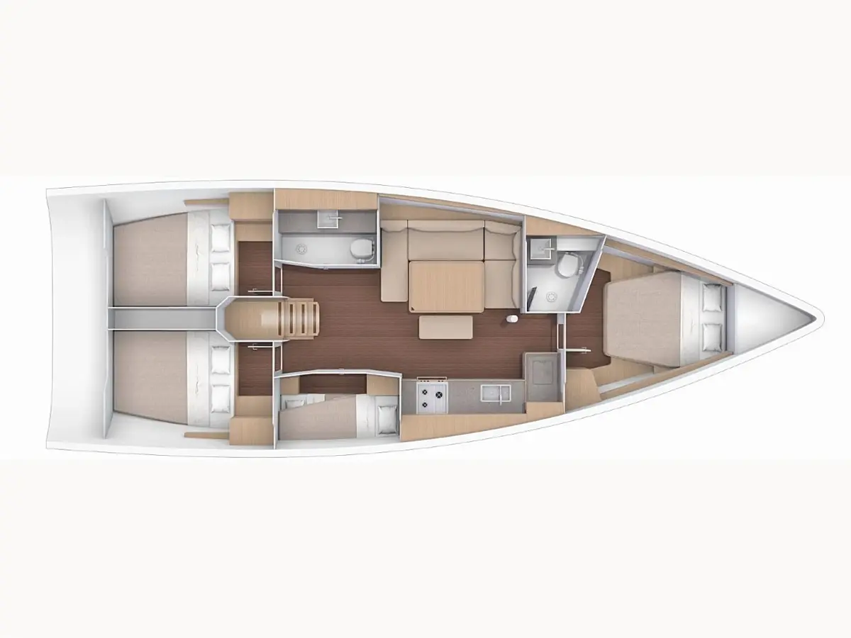 Dufour 430 (2024) in Sardinia deck plan