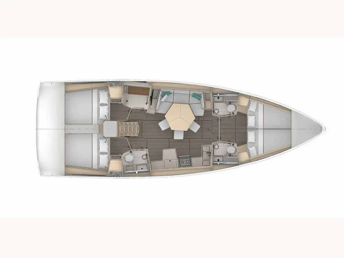 Dufour 44 (2025) in Amalfi Coast deck plan