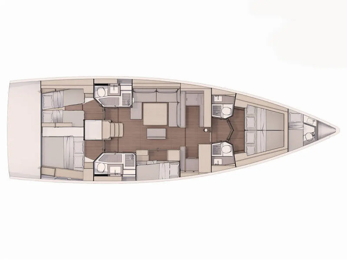 Dufour 530 (2024) in Sardinia deck plan