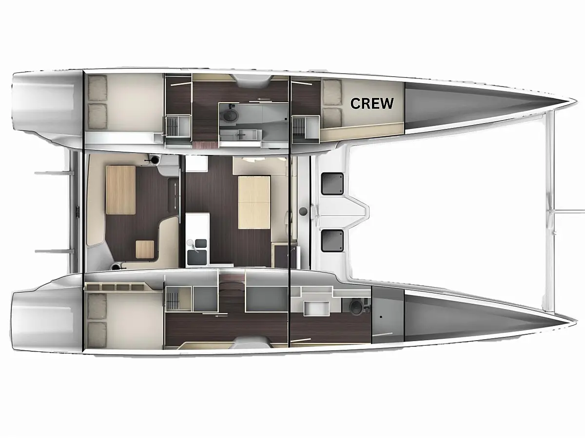 Outremer 45('01) (2023) in Bahamas deck plan
