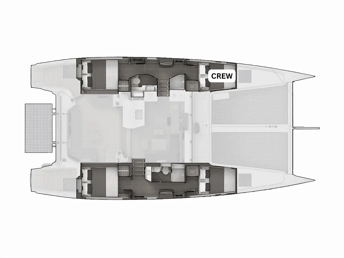 Outremer 52 (2023) in Bahamas deck plan