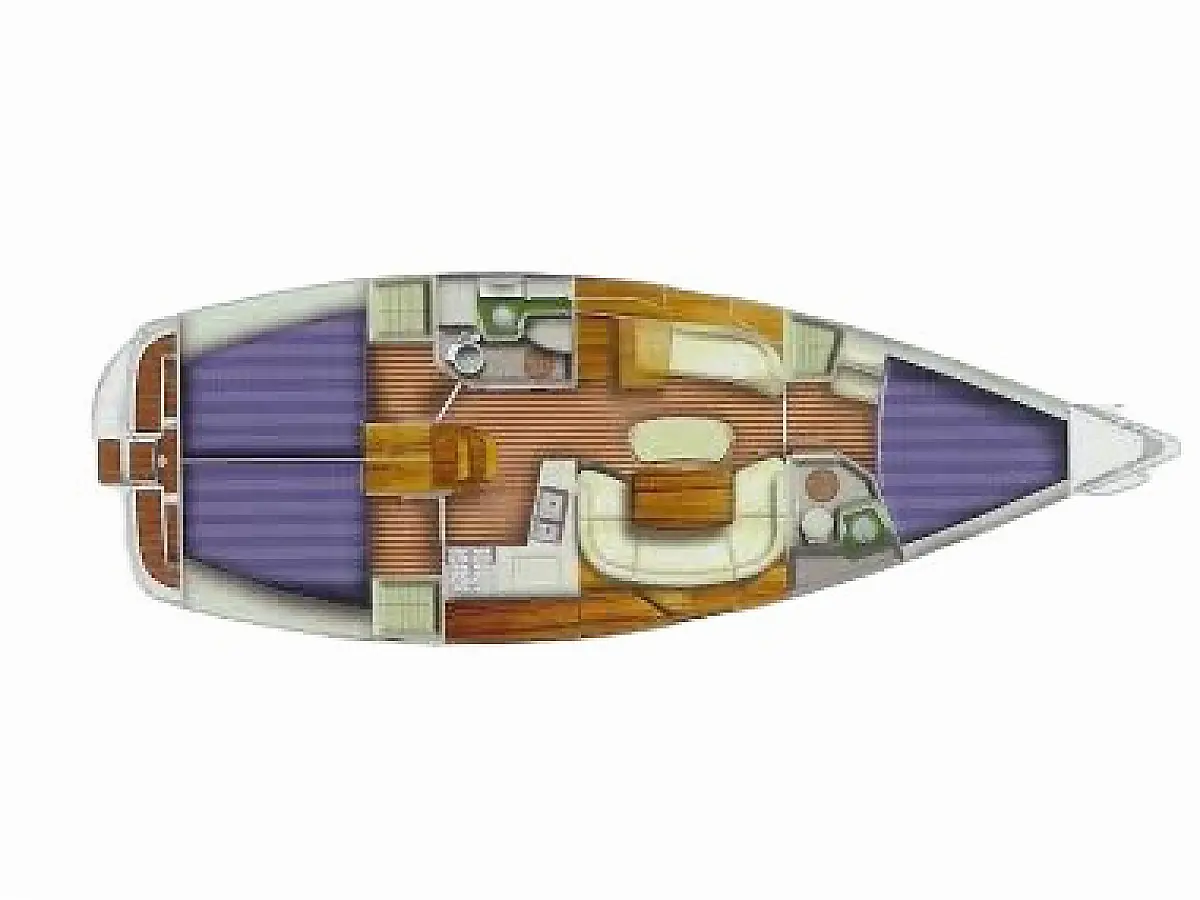 Sun Odyssey 40.3 (2005) in Montenegro deck plan