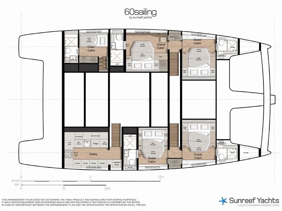 Sunreef 60 (2023) in Split and Trogir deck plan