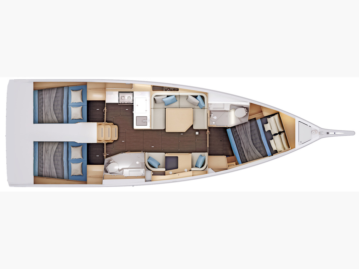 Sun Odyssey 415 (2026) in Greece deck plan