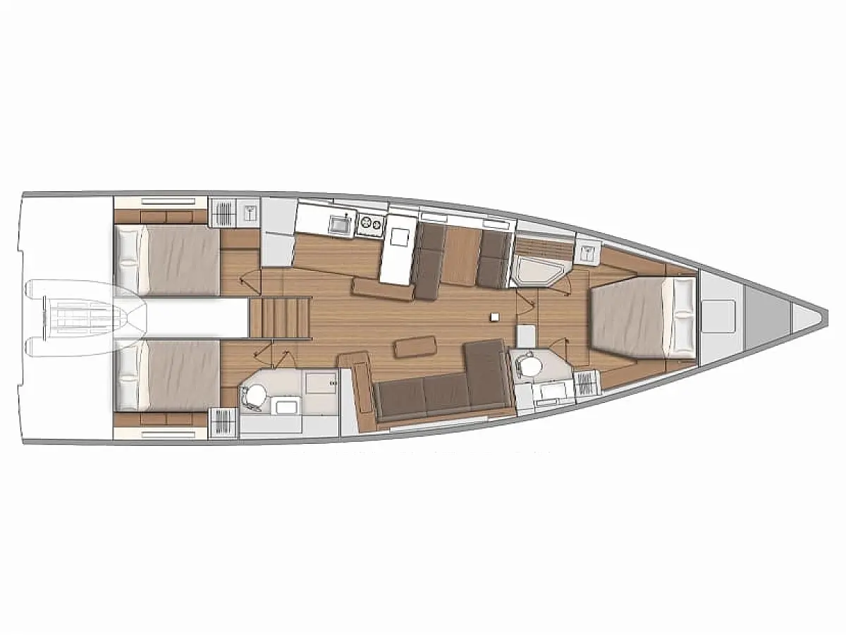 First Yacht 53 (2025) in Greece deck plan