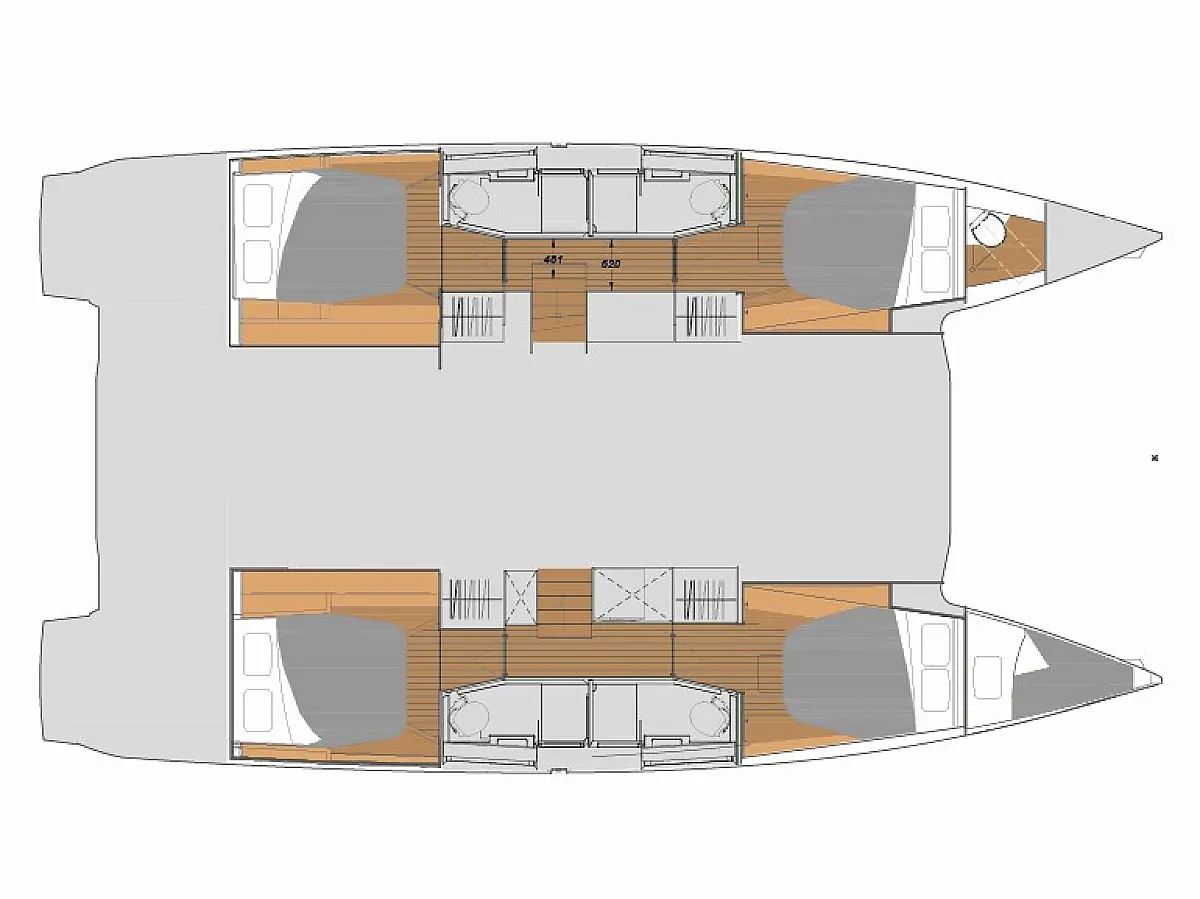 Elba 45 (2026) in Sardinia deck plan