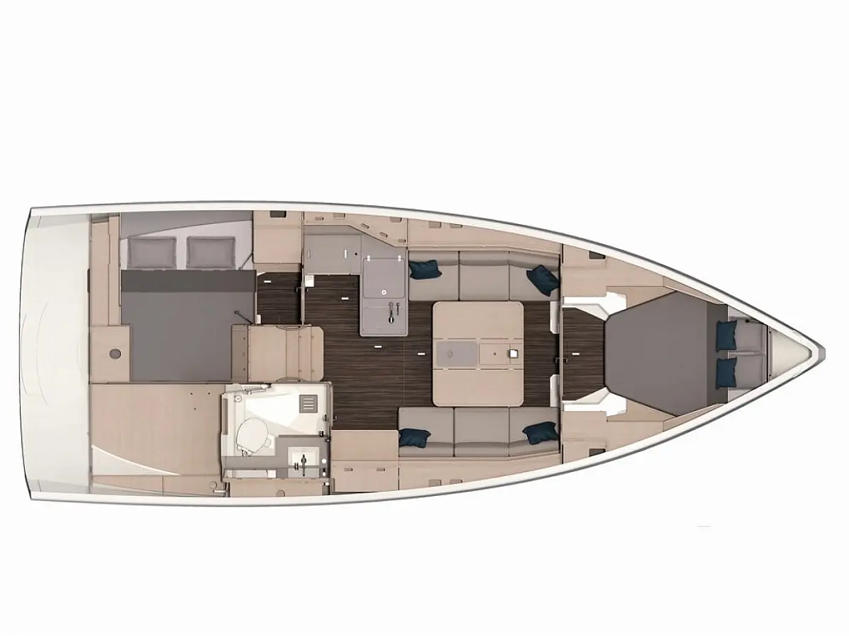 Dufour 37 (2026) in Italy deck plan