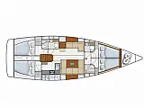 Hanse 445 - 4 cabin - Layout image