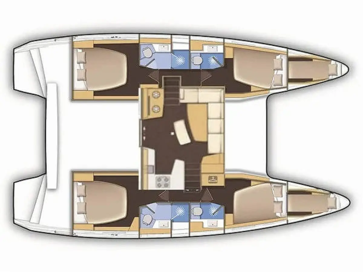 Lagoon 42 (2026) in Seychelles deck plan
