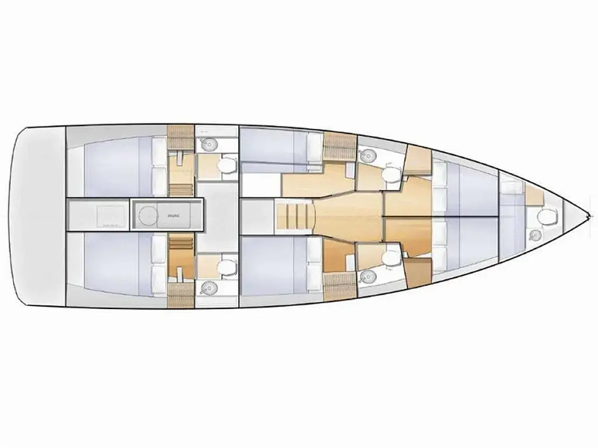 Sun Loft 47 (2020) in French Riviera deck plan