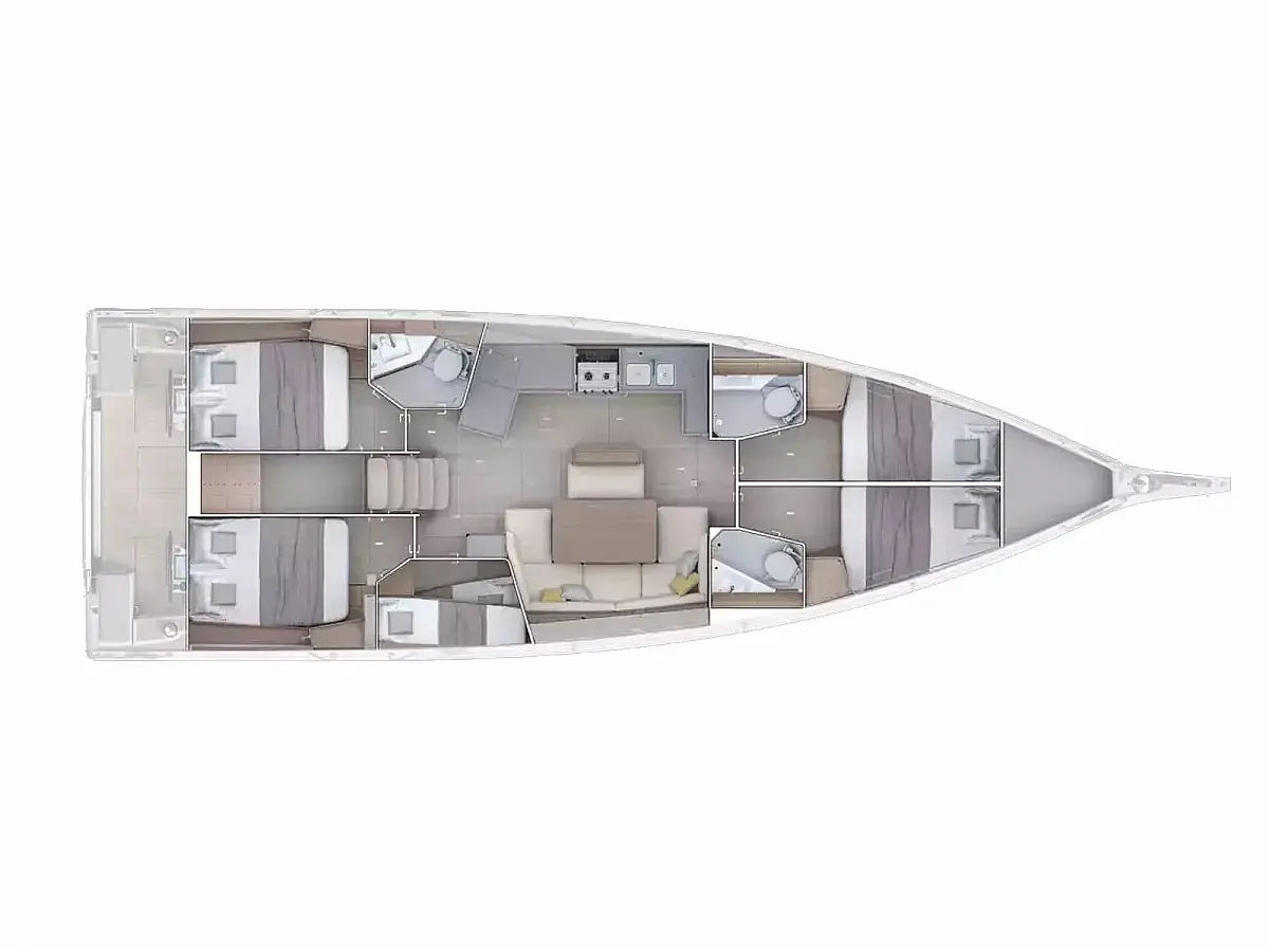 Oceanis 47 (2026) in Greece deck plan