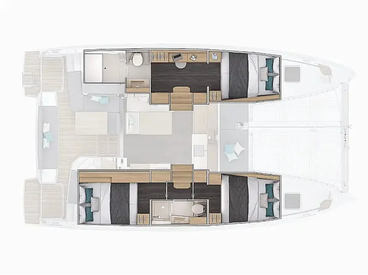 Lagoon 38 (2026) in Croatia deck plan