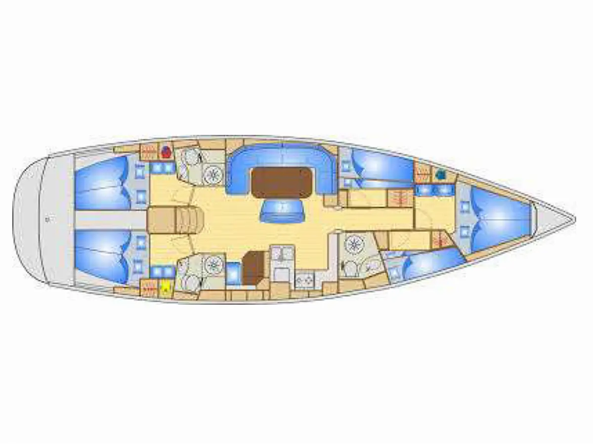 Bavaria 50 Cruiser (2008) in Malta deck plan