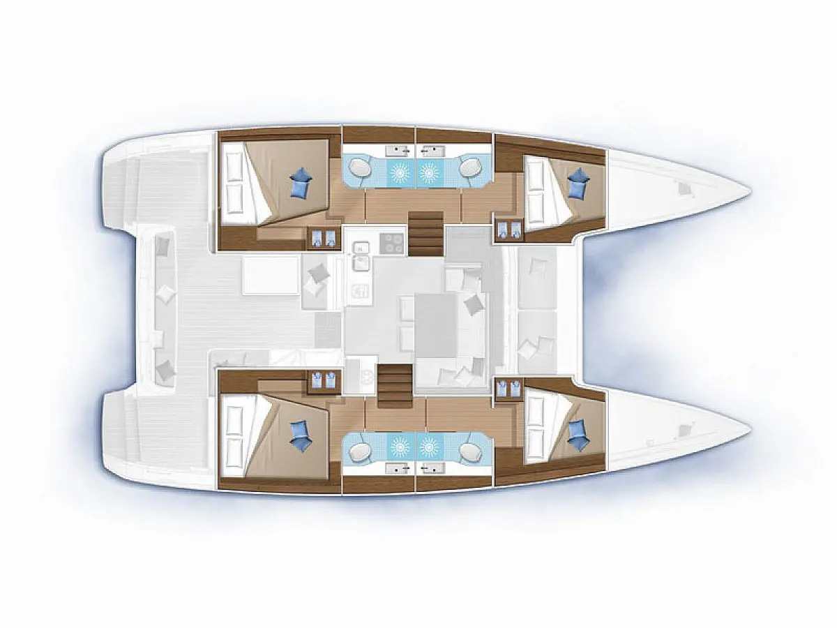 Lagoon 40 (2025) in Ionian Islands deck plan