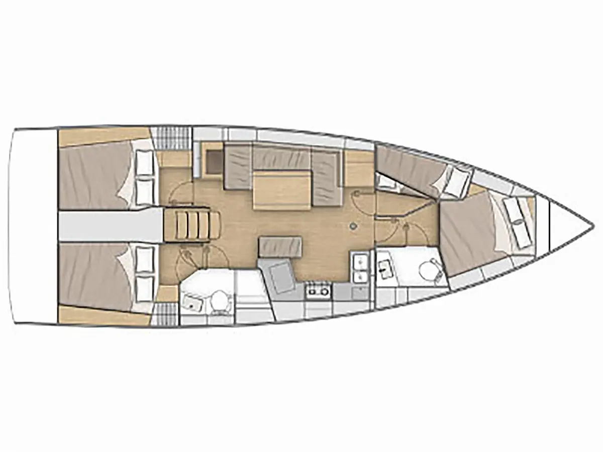 Oceanis 40.1 (2021) in French Riviera deck plan