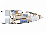 Sun Odyssey 410 (3 cab.) - Layout image