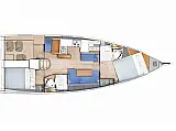 Sun Odyssey 410 (3 cab.) - Layout image