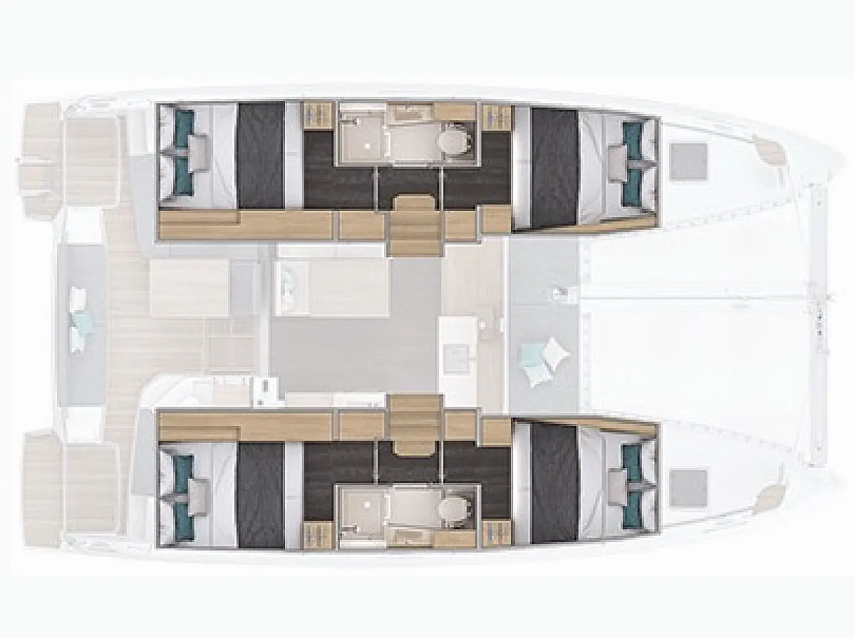 Lagoon 38 (2026) in Ionian Islands deck plan