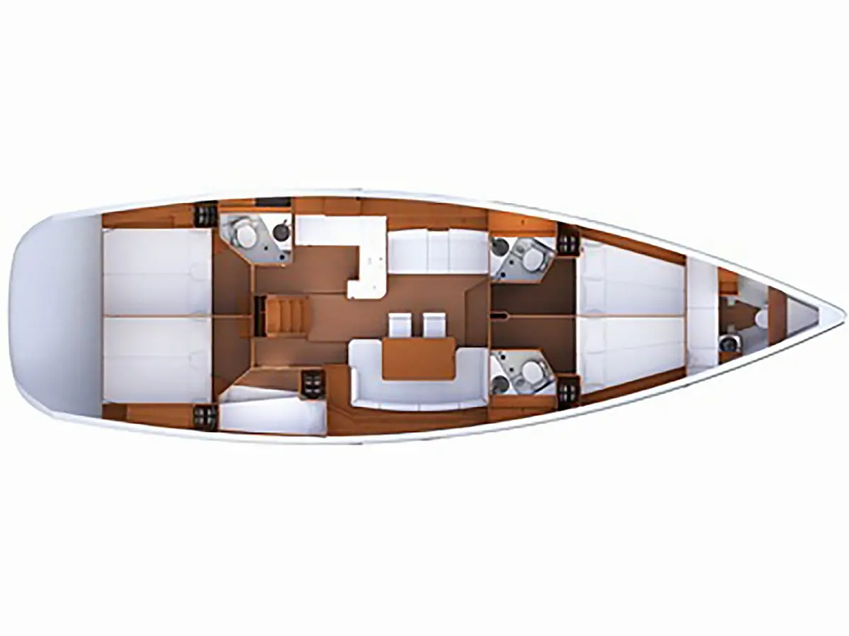Jeanneau 53 (2014) in Malta deck plan