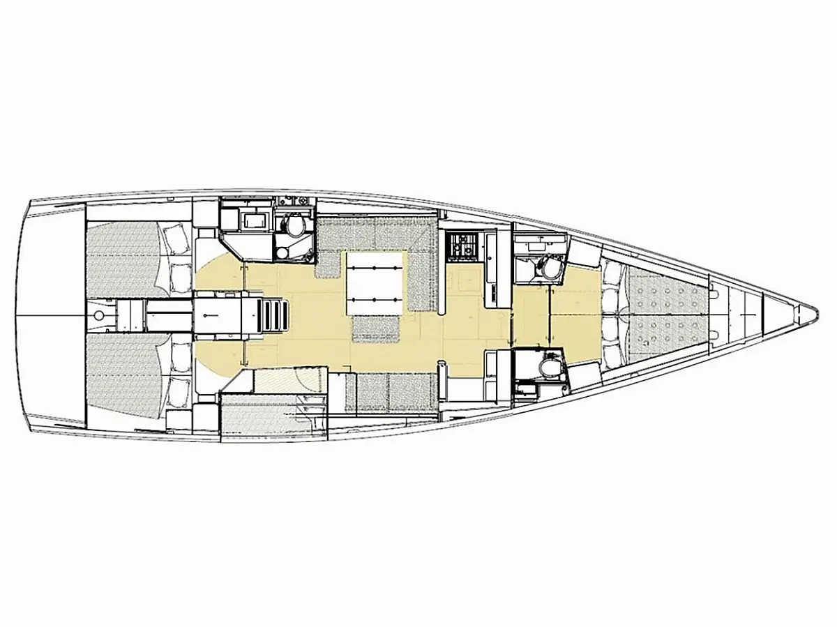 Dufour 520 Grand Large (2018) in Malta deck plan