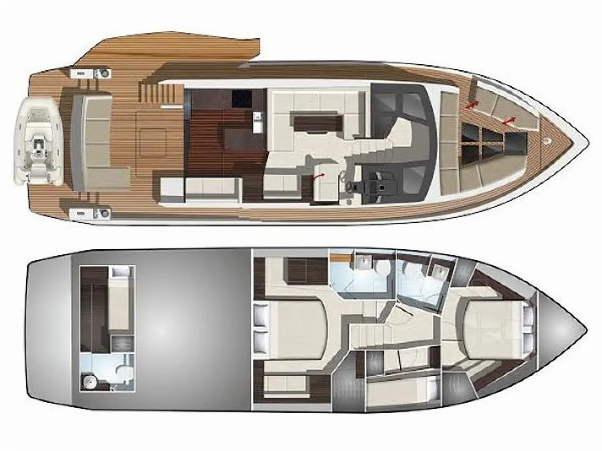 Galeon 500 Fly (2021) in Thailand deck plan