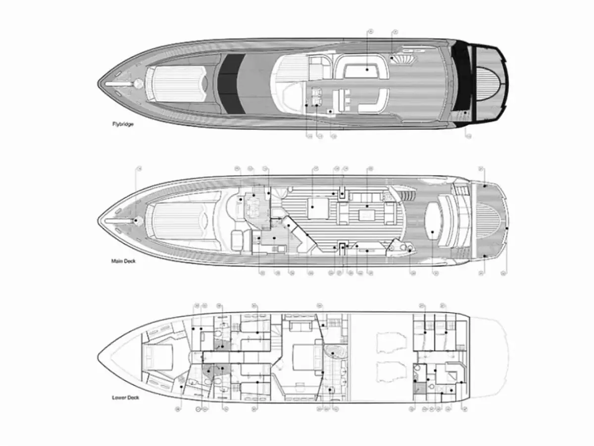 Sunseeker 90 (2007) in Thailand deck plan