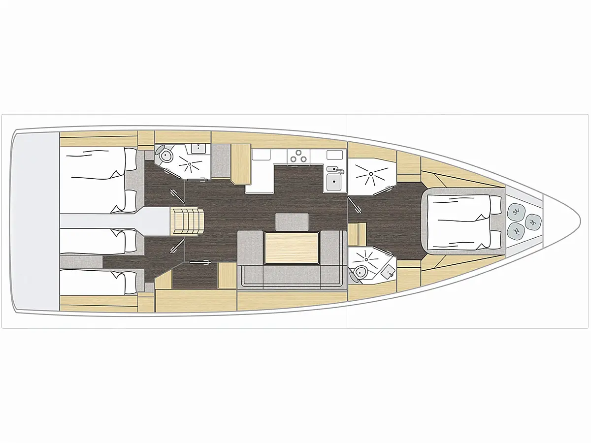 Bavaria C46 (2026) in Turkey deck plan