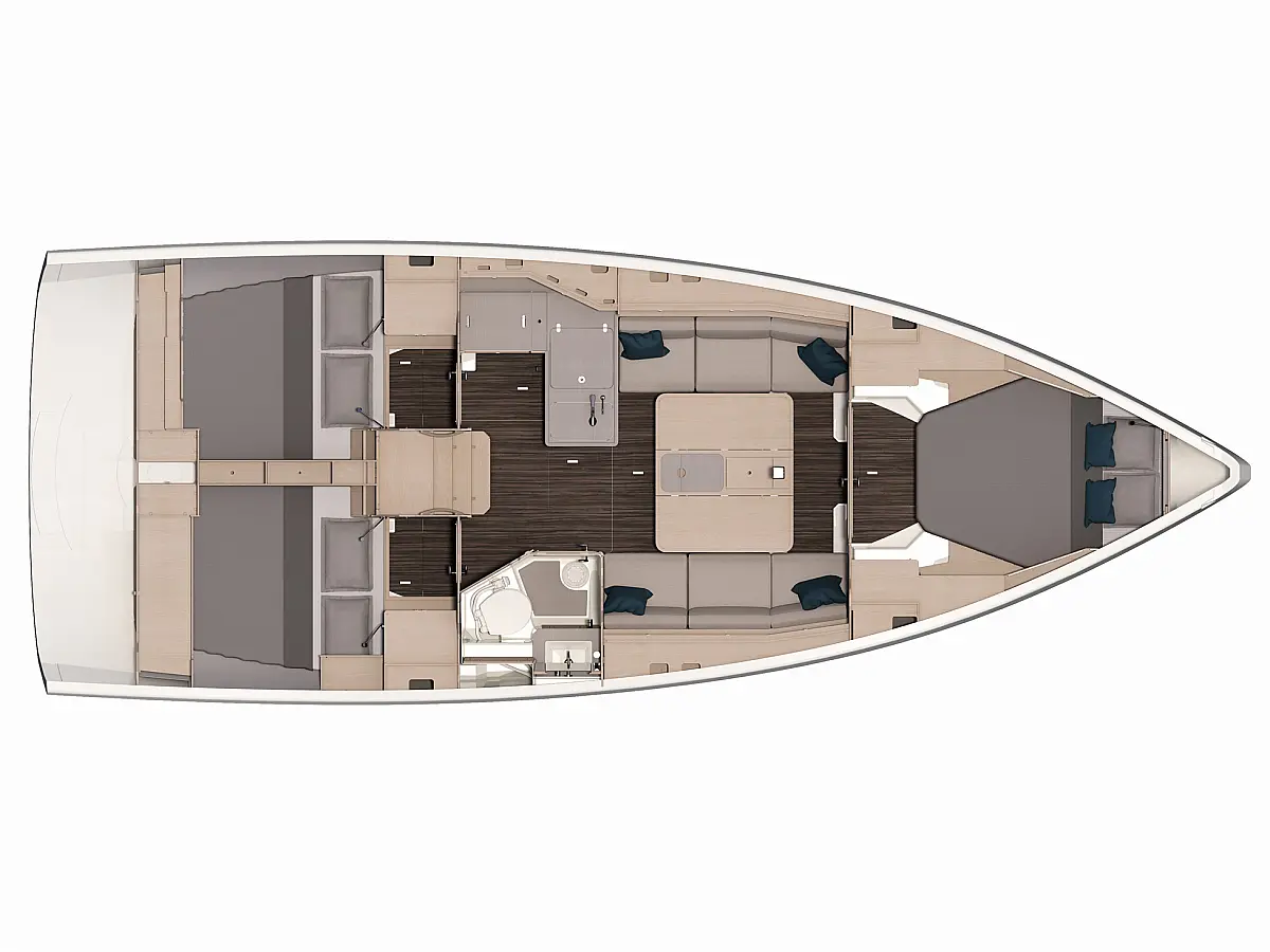 Dufour 37 (2024) in Caribbean deck plan