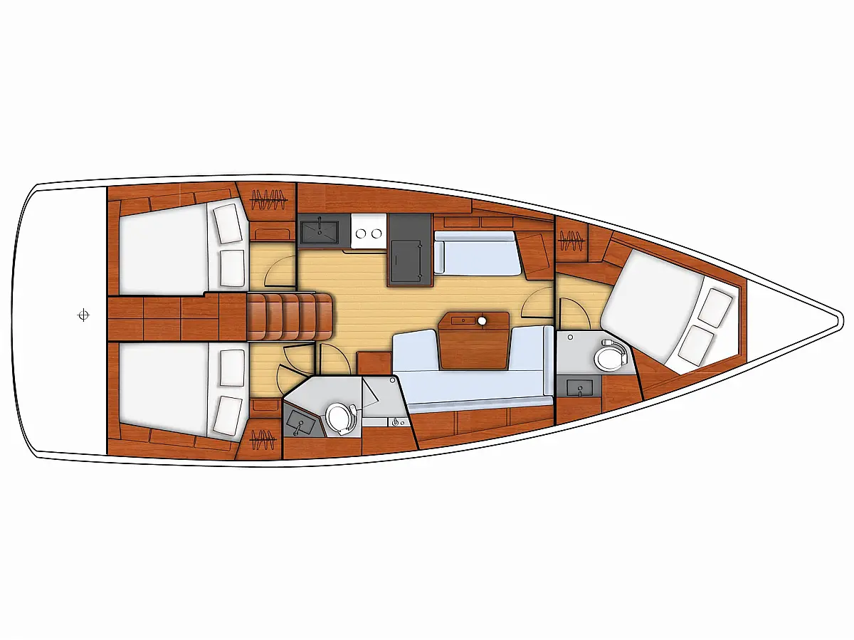 Oceanis 41.1 (2020) in Mallorca deck plan