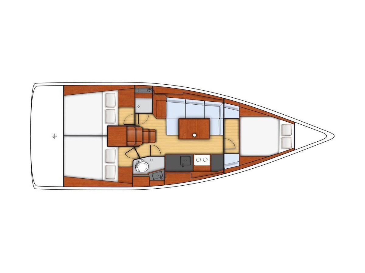 Oceanis 38 (2014) in Mallorca deck plan